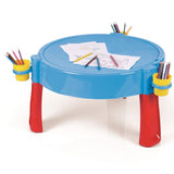 Dolu 3-in-1 sandy water table with drawing table blue red