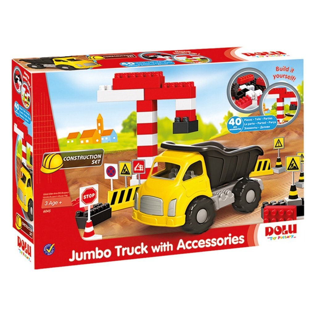 Dolu Dolu Bouwtruck met Accessoires 40-delig