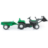 Dolu dolu pedal tractor excavator + trailer green