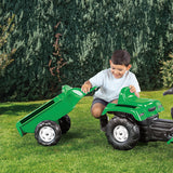 Dolu dolu pedal tractor excavator + trailer green