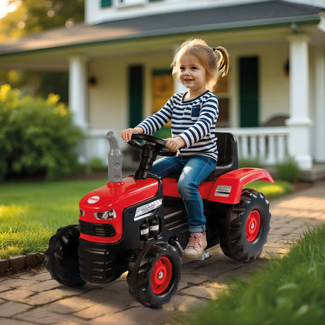 Dolu traptractor met claxon rood zwart