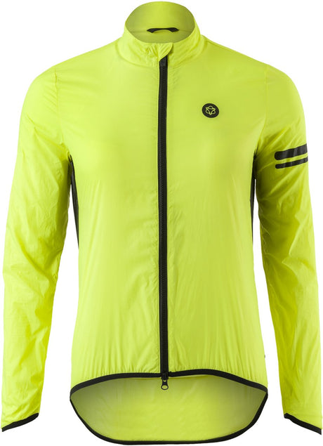 Agu essential - windjack dames - fietsjack - winddicht en waterafstotend - ademende mesh rug - opvouwbaar - reflecterend - geel - l