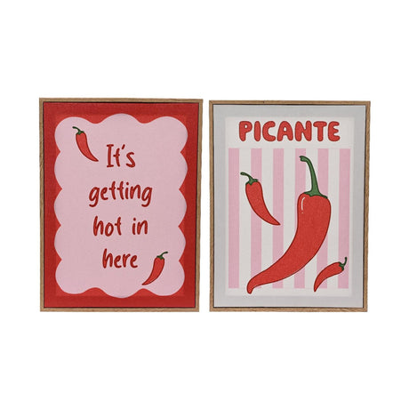 Decoris muurdeco canvas peper 30x2,5x40cm