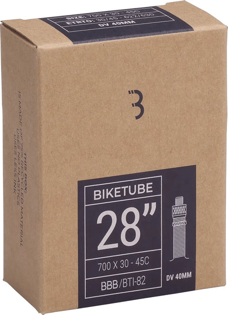 Bbb cycling - binnenband stadsfiets 28 inch - dunlop ventiel 40 mm - geschikt voor bandenmaat: 30 43-622 630 - fietsband - bti-82