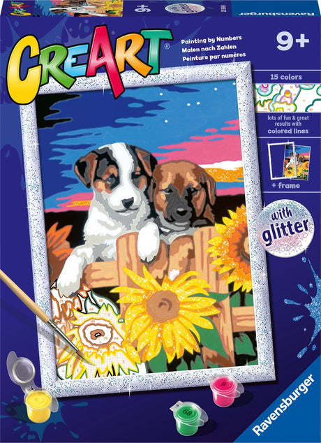 Ravensburger creart sunset paw fection voor kinderen - hobbypakket - vanaf 9 jaar