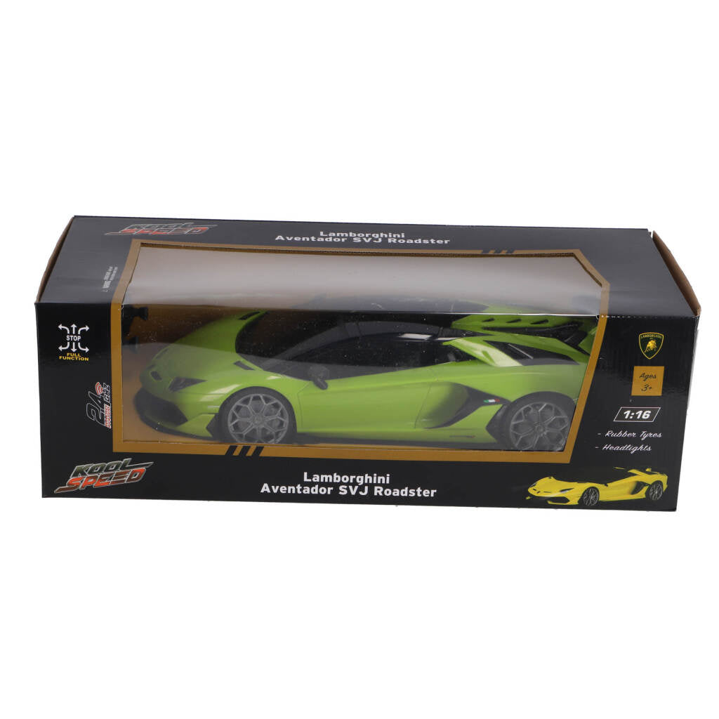 Kool speed rc aventador svj roadster 1:16 + licht neon groen