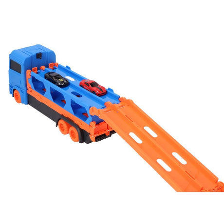 No brand pop-up auto transporter met 2 metal auto's | 2 stuks