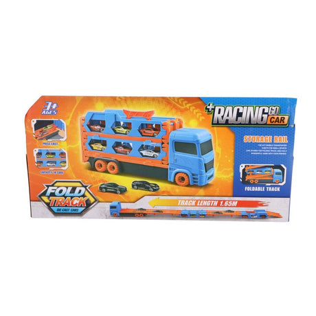 No brand pop-up auto transporter met 2 metal auto's | 2 stuks