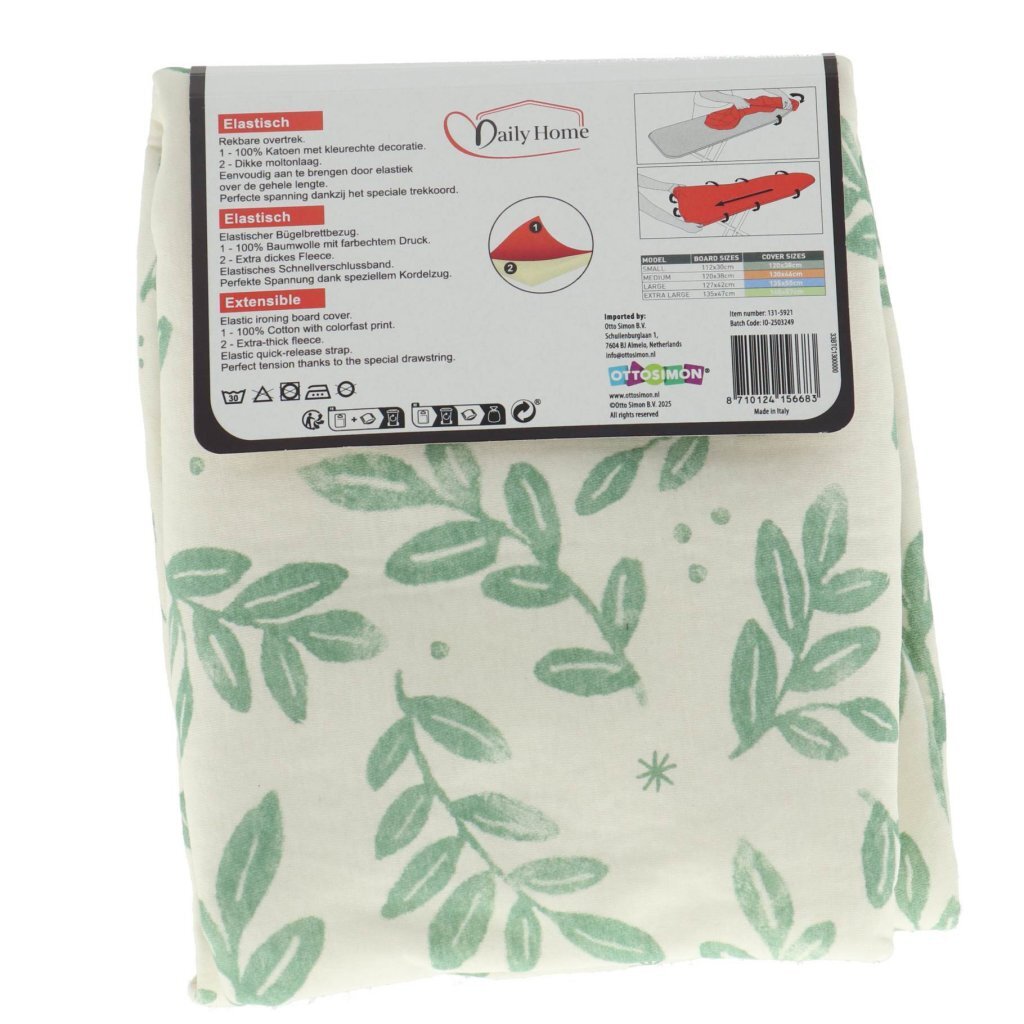 Daily home strijkhoes stretch xl 135x47 cm groen wit
