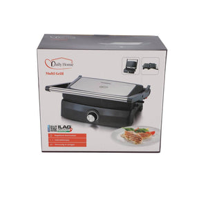 Daily home contactgrill 750w zwart zilver