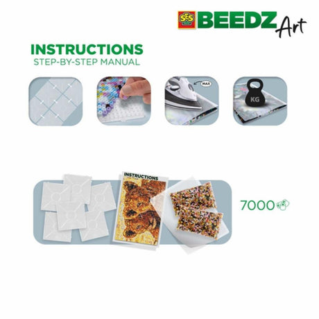 Ses creative beedz art strijkkralen leeuwenwelpen 30x45.5 cm 7000 stuks