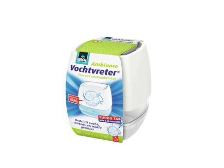 Bison vochtvreter® ambiance, luchtontvochtiger, bestrijdt vocht en schimmel in woonruimtes, uniek luchtcirculatiesysteem, 100 g, wit, ook geschikt voor caravans en campers