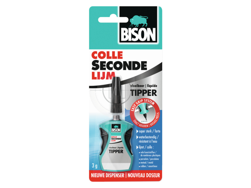 Bison secondelijm tipper vloeibaar 3g kaart