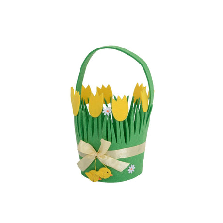 Decoris mandje vilt pasen ø12xh19cm