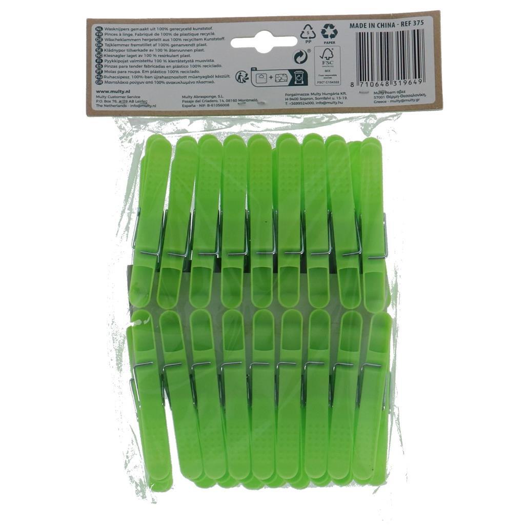 Multy wasknijperset 36-delig gerecycled plastic
