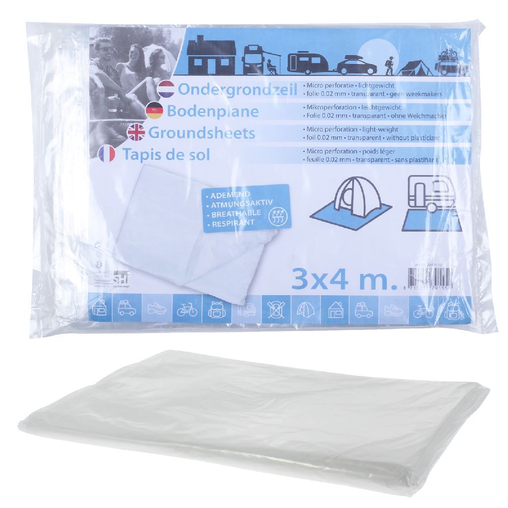 Vela de tierra de aluminio básico 3x4 m transparente