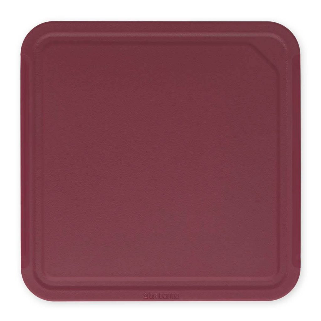 Brabantia savoureuse + planche à découper 25x0,8x25 cm aubergine rouge