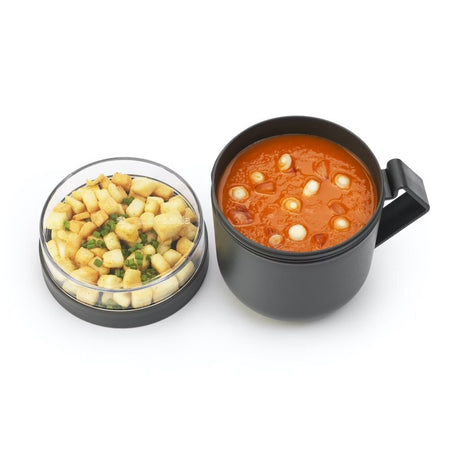 Brabantia make take soepbeker to go - 600 ml - kunststof - dark grey