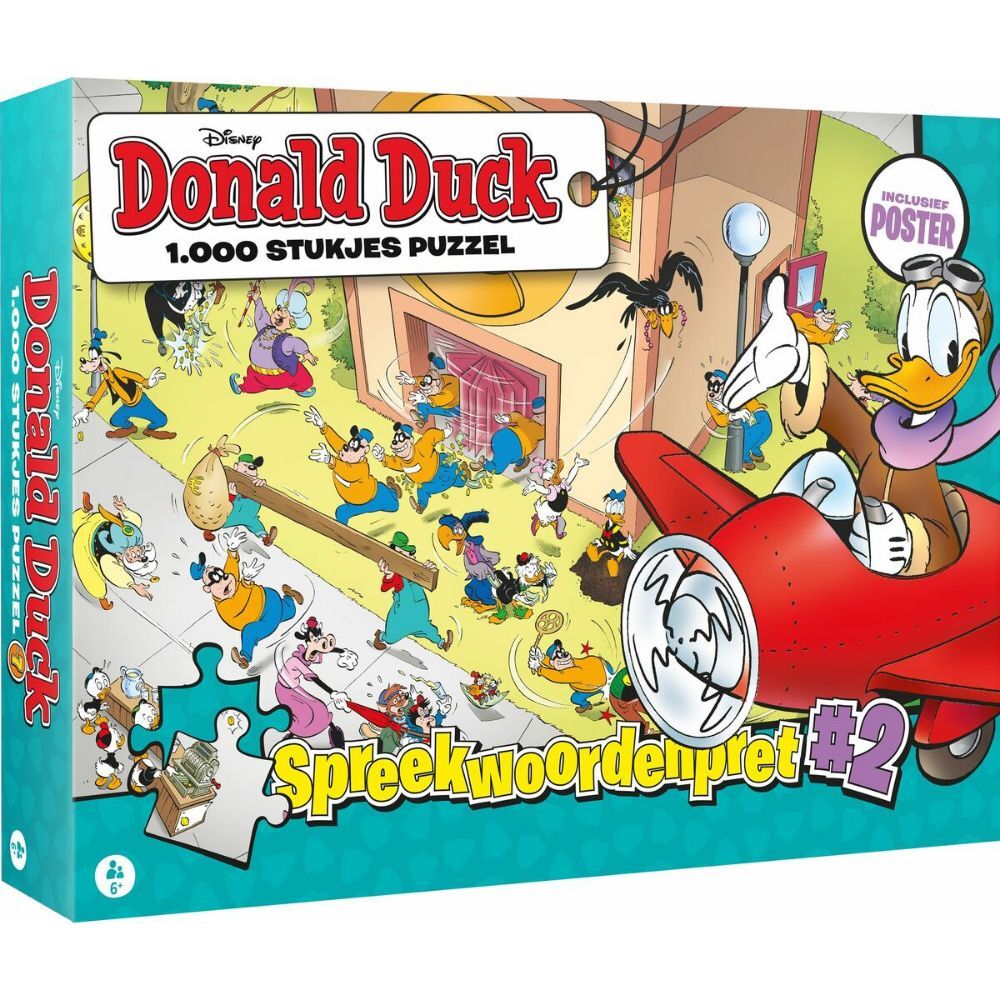 Disney Donald Duck Puzzle Přísloví Pred 2000 Pieces + plakát