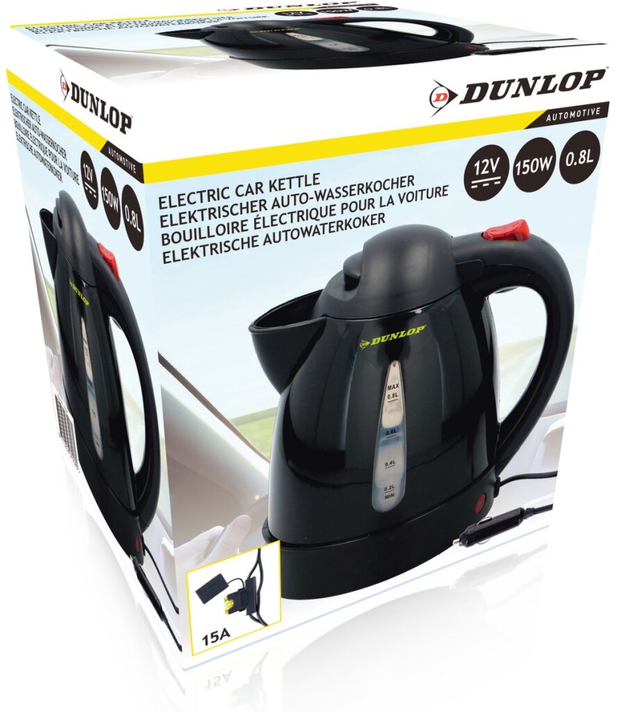 Dunlop Camping Kettel Black 12v Plug