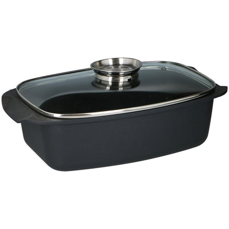 Alpina braadslede - ovenschaal rechthoekig - 39,5x22,5x10,8cm - 5.5l - rvs - zwart