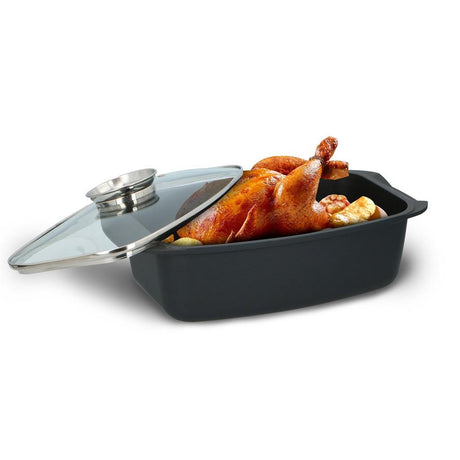 Alpina braadslede - ovenschaal rechthoekig - 39,5x22,5x10,8cm - 5.5l - rvs - zwart