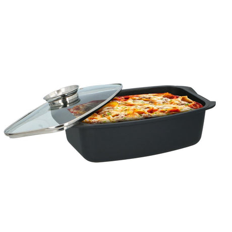 Alpina braadslede - ovenschaal rechthoekig - 39,5x22,5x10,8cm - 5.5l - rvs - zwart