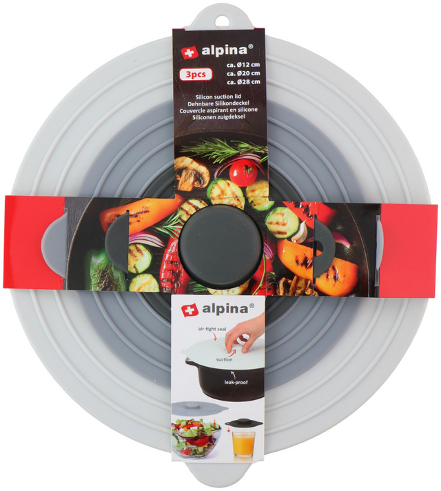 Alpina zuigdeksel siliconen 3-delig dia 12 20 28cm