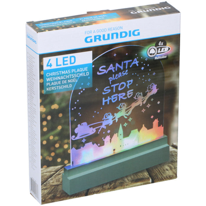 Grundig grundig kerstschild led meerkleurig