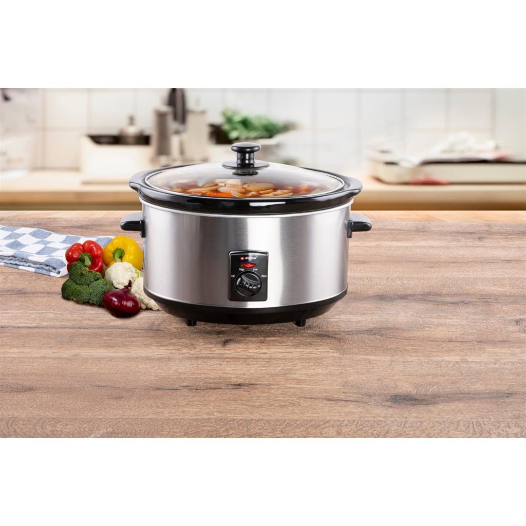 Alpina slowcooker 3.5l 240w rvs zwart