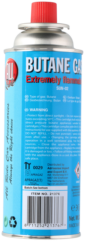 Gas navulling butaan cartridge