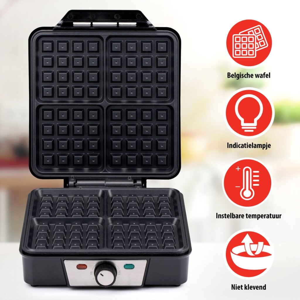 Alpina Wafflejrot Must Waffles net -stick Beschichtung 4 Waffles 1200w