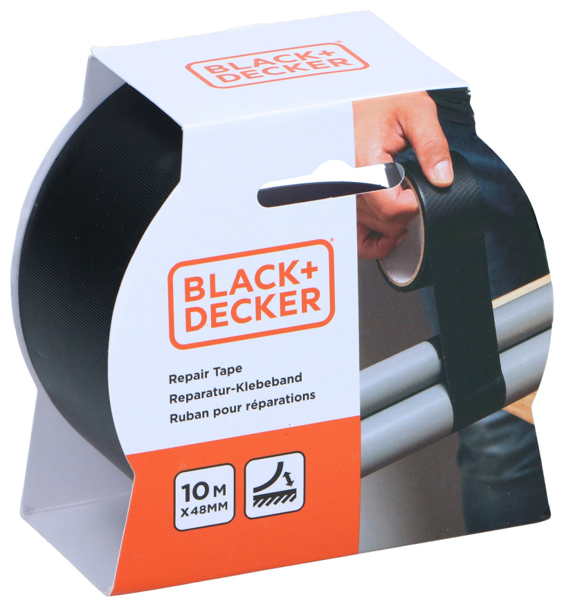 Black+decker reparatietape 48mmx10m - zwart