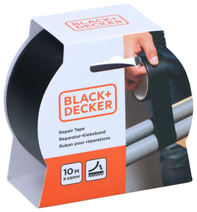 Black+decker reparatietape 48mmx10m - zwart
