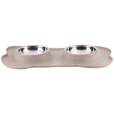 Pet voerbak met mat en stalen bak 45x27 duo
