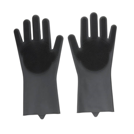 Dirt devil siliconen schoonmaakhandschoenen – herbruikbare handschoenen met scrubber – waterafstotend silicone – voor keuken, badkamer en afwas – ca. 32x15,5 cm