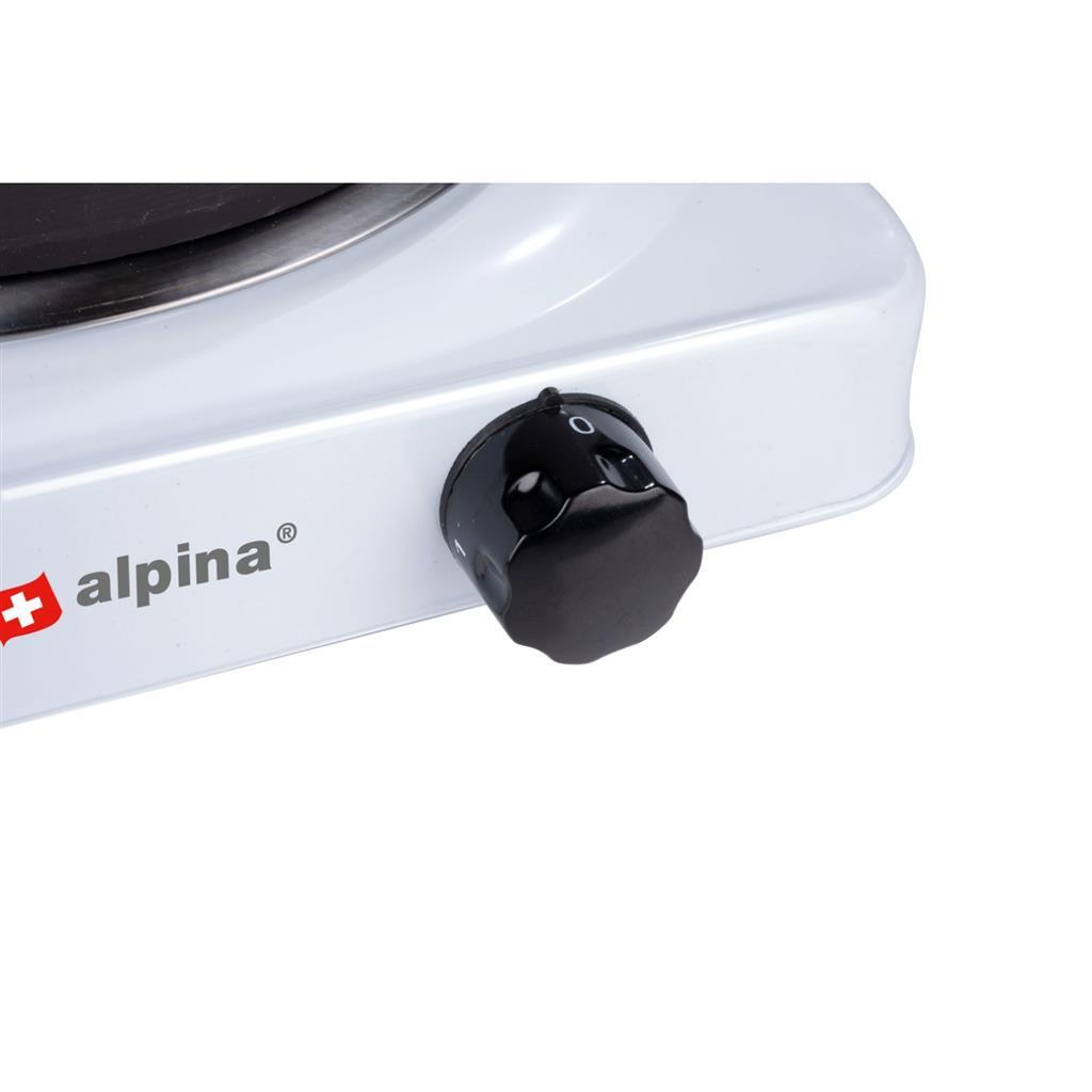 Alpina 1-Burner Electric Hob 1500w svartvit