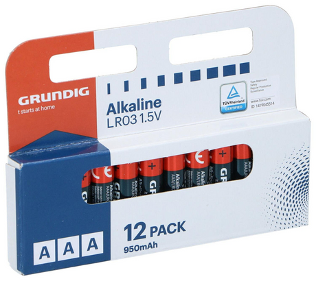 Grundig alkaline batterij aaa 12-pack