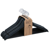 Alpina kledinghanger zwart hout set a 10 stuks