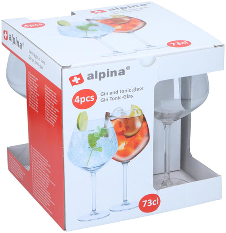 Alpina cocktailglazen 4 stuks - glazen voor gin tonic, aperol spritz en cocktails - gin tonic glas 73 cl - cocktailset - glas