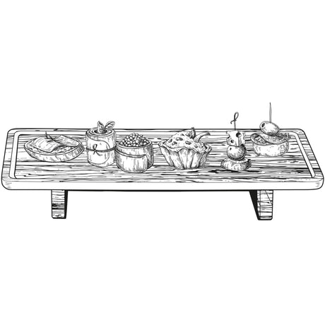 Alpina serveerblad met pootjes m - acaciahout - dienblad voor hapjes en drankjes - magnetronbestendig - stijlvol en praktisch voor keuken en tafel - afmetingen 38,3x20,5x5,5cm - kleur bruin