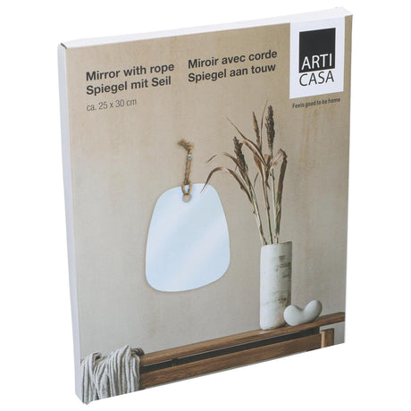 Articasa wandspiegel met touw 30x25cm