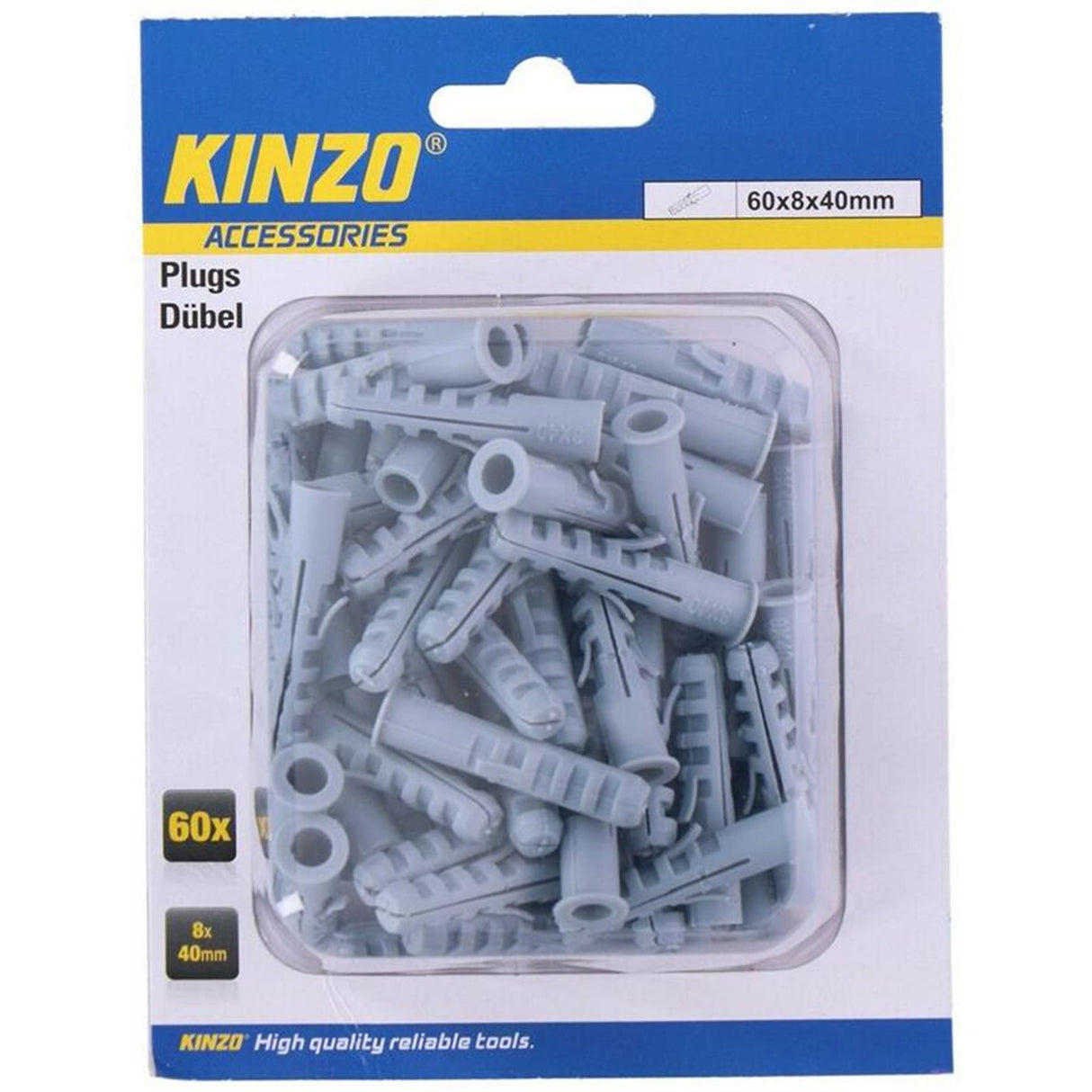 Kinzo pluggen kunststof 60st 8x40mm