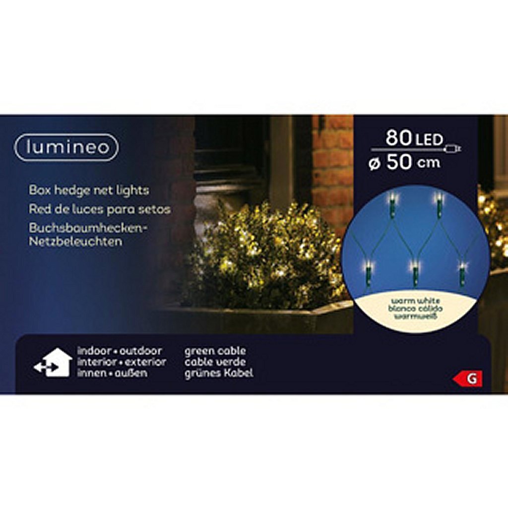 Lumineo Lumineo LED nettbelysning for Buxus grønn varm hvit d50cm ip44