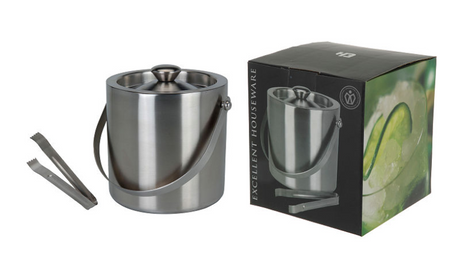Excellent houseware eh ijsemmer rvs met tang dia 15cm