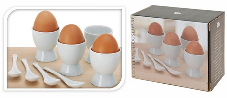 Eierdop set met lepel 8 delig