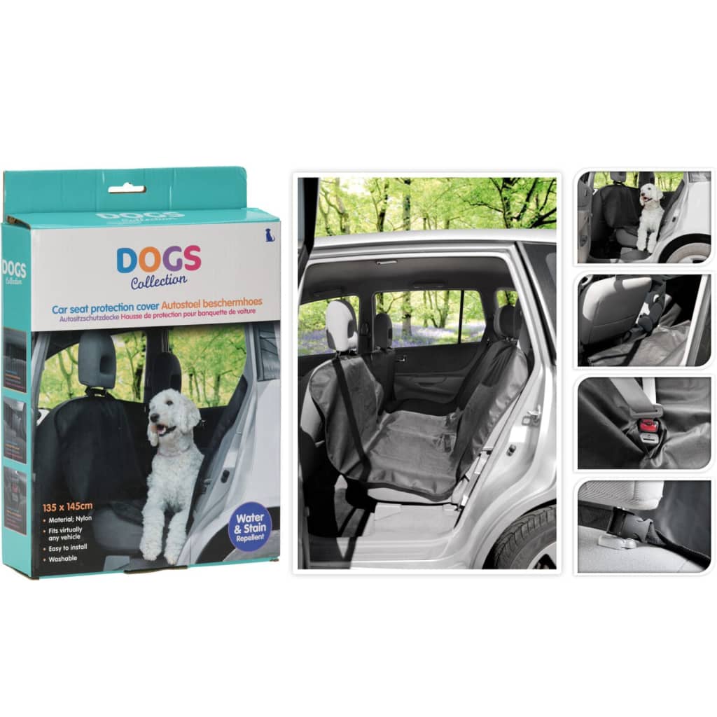 Collezione di animali domestici Collezione per animali domestici Coperchio di protezione dei sedili per auto 135x145 cm nero