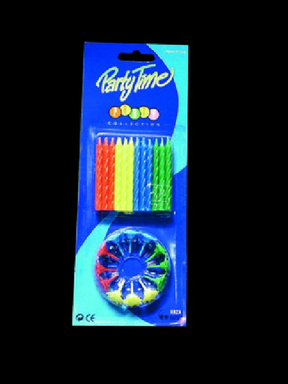 Taartkaarsjes gekleurd 24st+12 houders