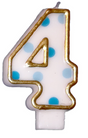 Nummerkaars 4 jaar blauw