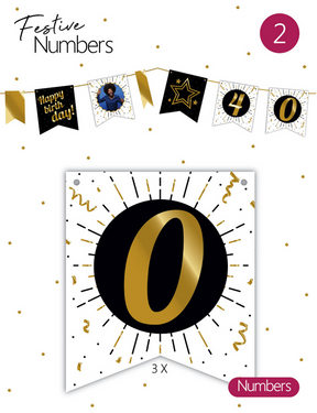 Festive numbers nr 0 3 stuks